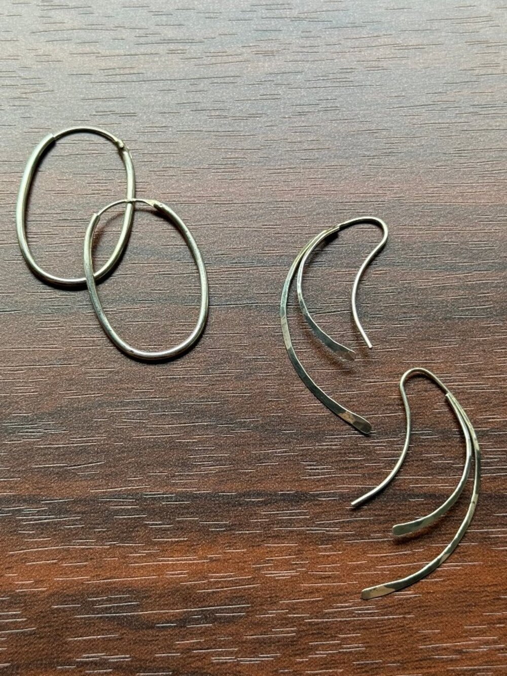 Two Pairs of Delicate Sterling Silver Earrings